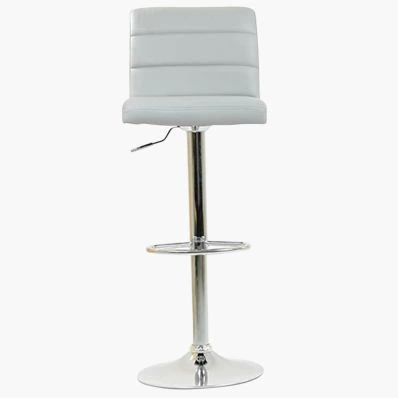 Adriatic Bar Stool Grey Leather & Chrome Base