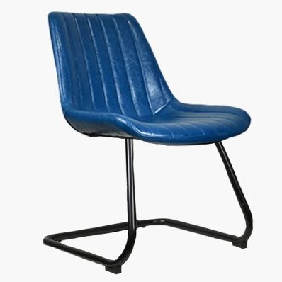 Bonita Office Chair Blue Faux Leather & Black Base