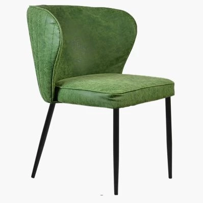 Belisimo Dining Chair Vintage Green Faux Leather & Black Legs