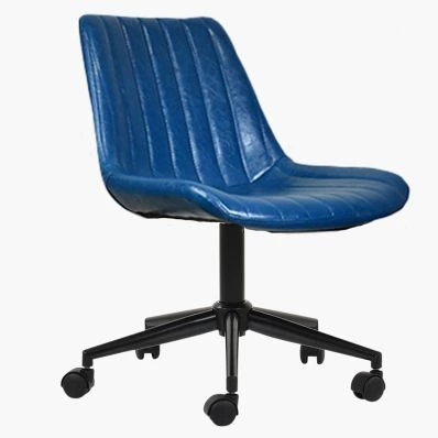 Bell Office Chair Blue Faux Leather & Black Base