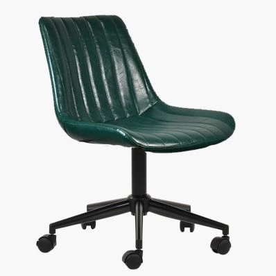 Bell Office Chair Bottle Green Faux Leather & Black Base