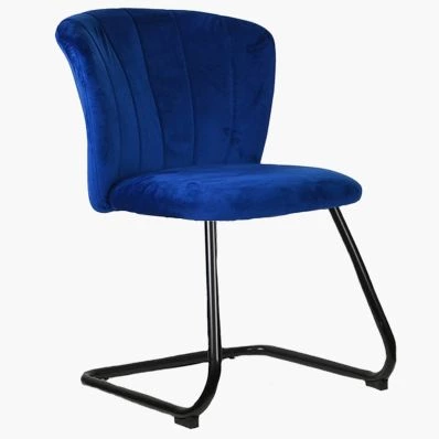 Blyth Office Chair Blue Velvet & Black