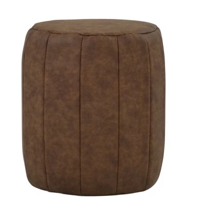Bubbles Pouffe Foot Stool Aged Brown PU