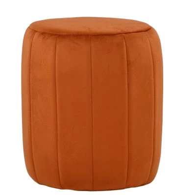 Bubbles Pouffe Foot Stool Burnt Orange Velvet