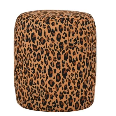 Bubbles Pouffe Foot Stool Leopard Fabric