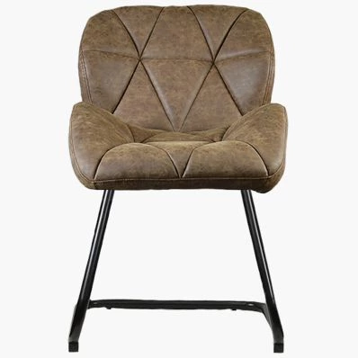 Brigham  Office Chair Aged Brown Faux Leather & Black