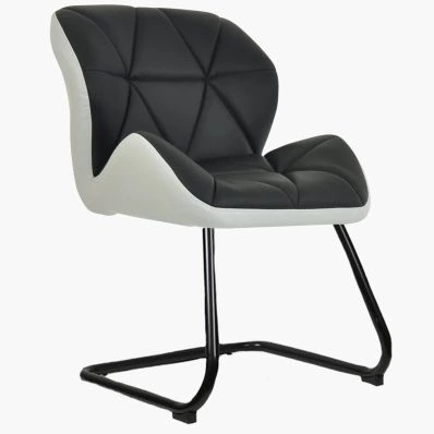Brigham  Office Chair Black & White Faux Leather & Black Base