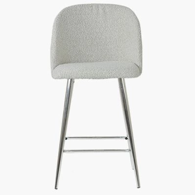 Brooklands Bar Stool Cream Boucle Fabric & Chrome Leg