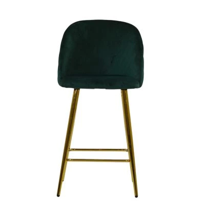 Brooklands Bar Stool Emerald Green Velvet & Gold Base