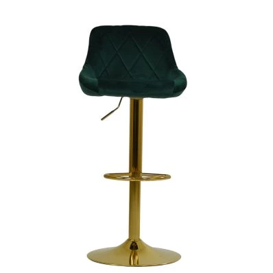 Dale Bar Stool Emerald Green Velvet & Gold Base