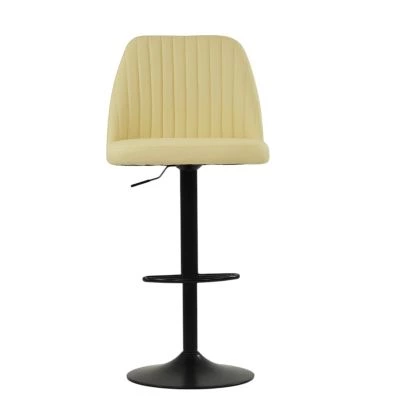 Tuscan Bar Stool Cream Leather & Black