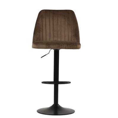Tuscan Bar Stool Mocha Velvet & Black