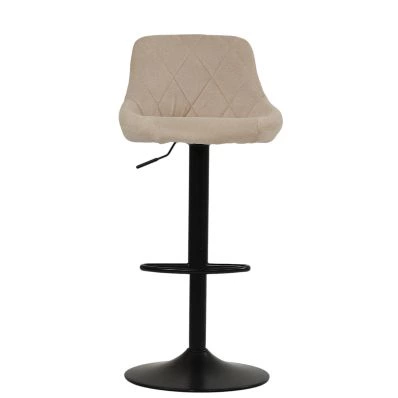 Fleur Bar Stool Natural Cream Fabric & Black