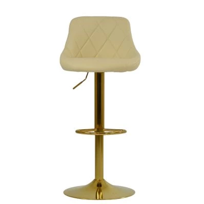 Dale Bar Stool Cream Leather & Gold