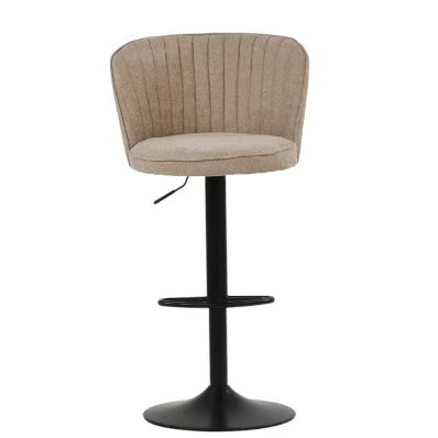 Tribeca Bar Stool Fawn Brown Fabric & Black