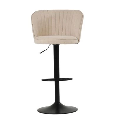Tribeca Bar Stool Natural Cream Fabric & Black