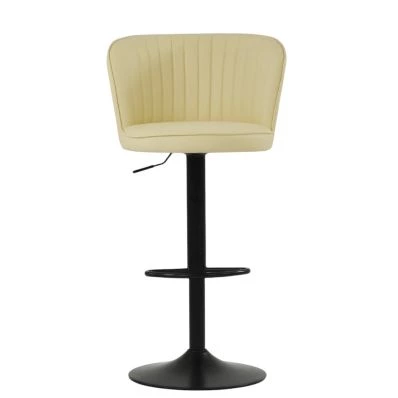 Tribeca Bar Stool Cream Leather & Black