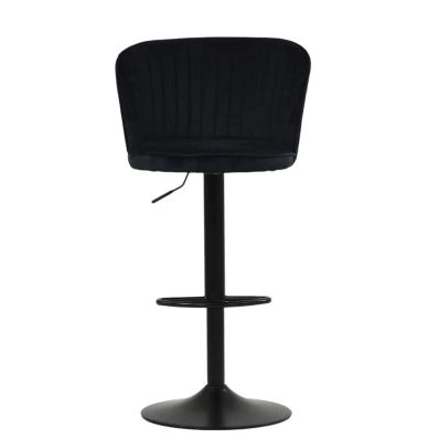 Tribeca Bar Stool Black Velvet & Black