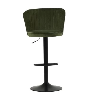 Tribeca Bar Stool Olive Green Velvet & Black