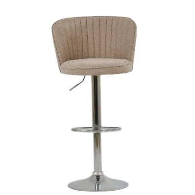 Jardin Bar Stool Fawn Brown Fabric & Chrome