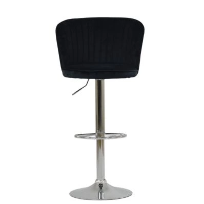 Jardin Bar Stool Black Velvet & Chrome