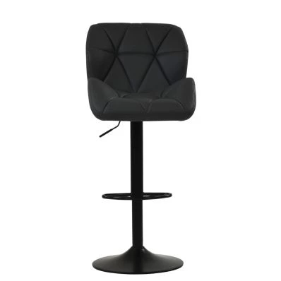 Cedar Bar Stool Black Leather & Black Base