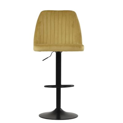 Tuscan Bar Stool Camel Velvet & Black