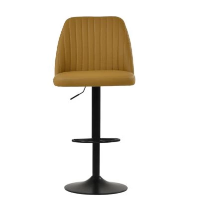 Tuscan Bar Stool Light Tan Brown Leather & Black
