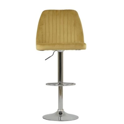 Darwin Bar Stool Camel Velvet & Chrome Base