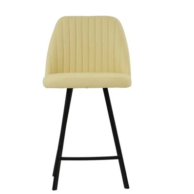 Nico Bar Stool Cream Leather & Black 75cm