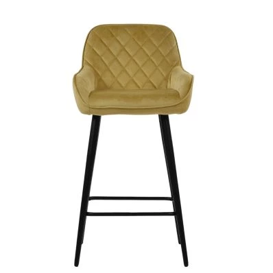 Carson Bar Stool Camel Velvet & Black