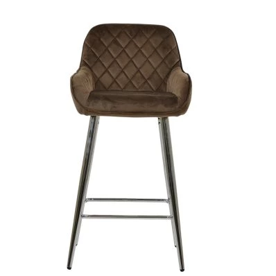 Carson Bar Stool Mocha Velvet & Chrome