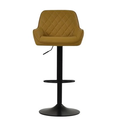 Arnside Bar Stool Light Tan Brown Leather & Black