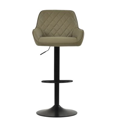 Arnside Bar Stool Taupe Leather & Black