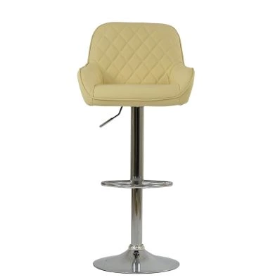 Albany Bar Stool Cream Leather & Chrome