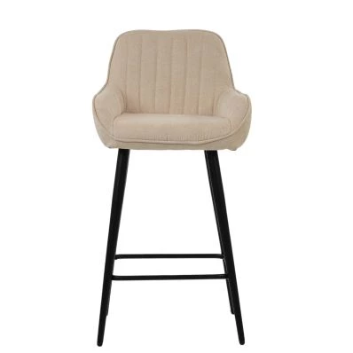 Hamilton Bar Stool Natural Cream Fabric & Black