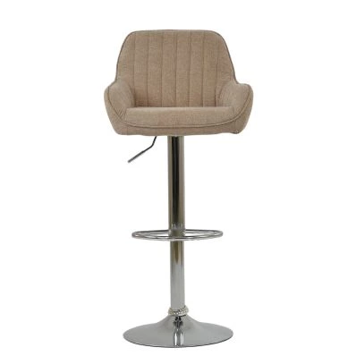 Blair Bar Stool Fawn Brown Fabric & Chrome