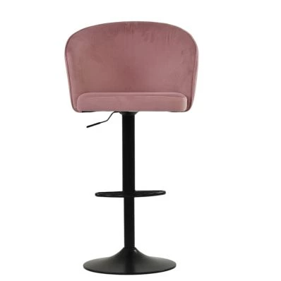 Franklin Bar Stool Pink Velvet & Black
