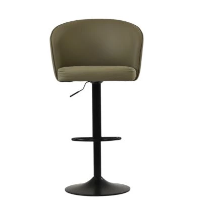 Franklin Bar Stool Taupe Leather & Black