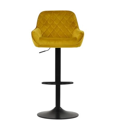 Arnside Bar Stool Camel Velvet & Black
