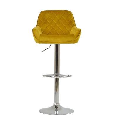 Albany Bar Stool Camel Velvet & Chrome
