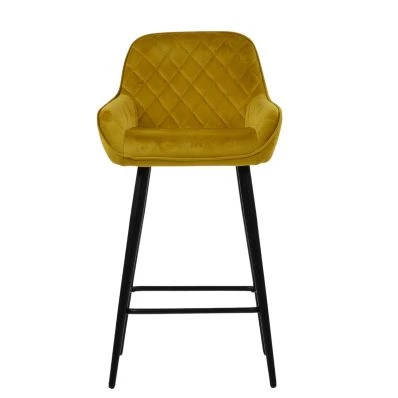Carson Bar Stool Aged Brown Leather & Black Base