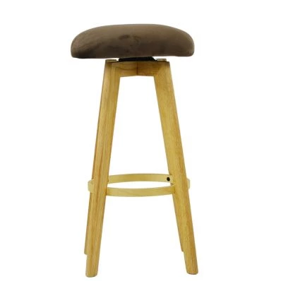 Hjo Bar Stool Natural Cream Fabric & Wood Leg