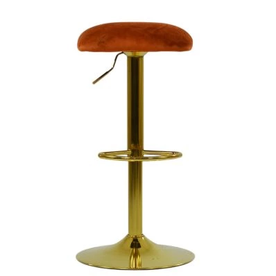 Luka Bar Stool in Burnt Orange Velvet