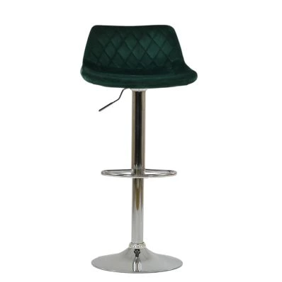 Hudson Bar Stool Emerald Green Velvet & Chrome Base