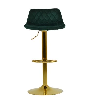Modena Bar Stool Emerald Green Velvet & Gold Base