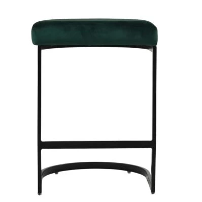 Layto Bar Stool Emerald Green Velvet & Black 65c