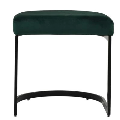Layto Low Bar Stool Emerald Green Velvet & Black 46cm