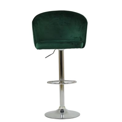 Kenton Bar Stool Emerald Green Velvet & Chrome Base
