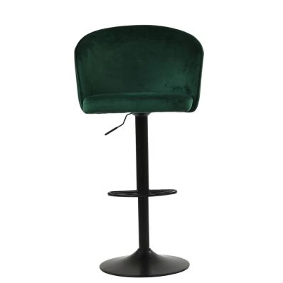Franklin Bar Stool Emerald Green Velvet & Black Base